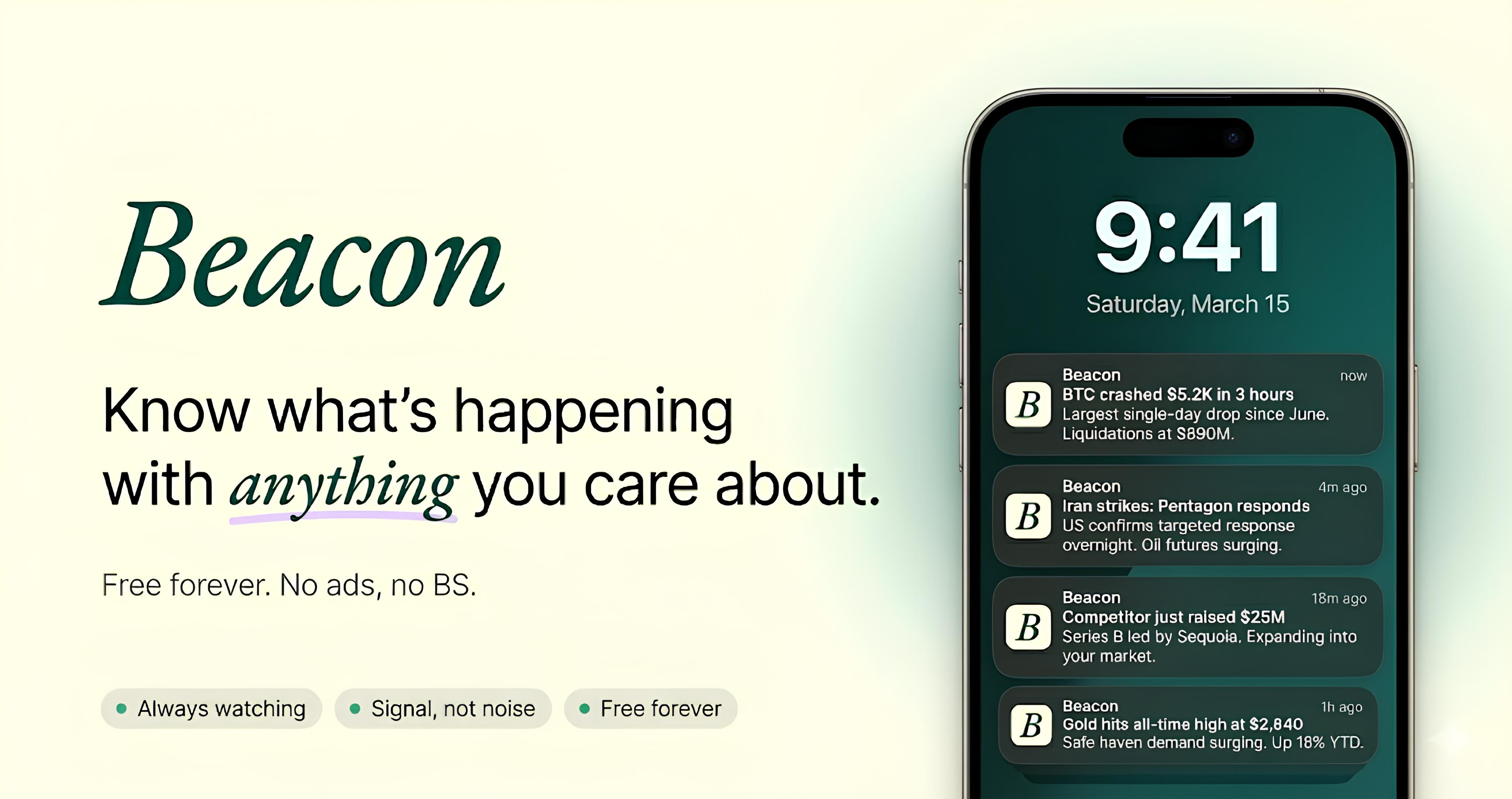 Beacon — Know what's happening with anything you care about